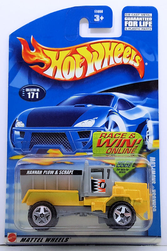 Hot Wheels 2002 - Collector # 171/240- Oshkosh Snowplow - Yellow - OR5SP Wheels - Thailand Base - USA 'Race & Win' Card