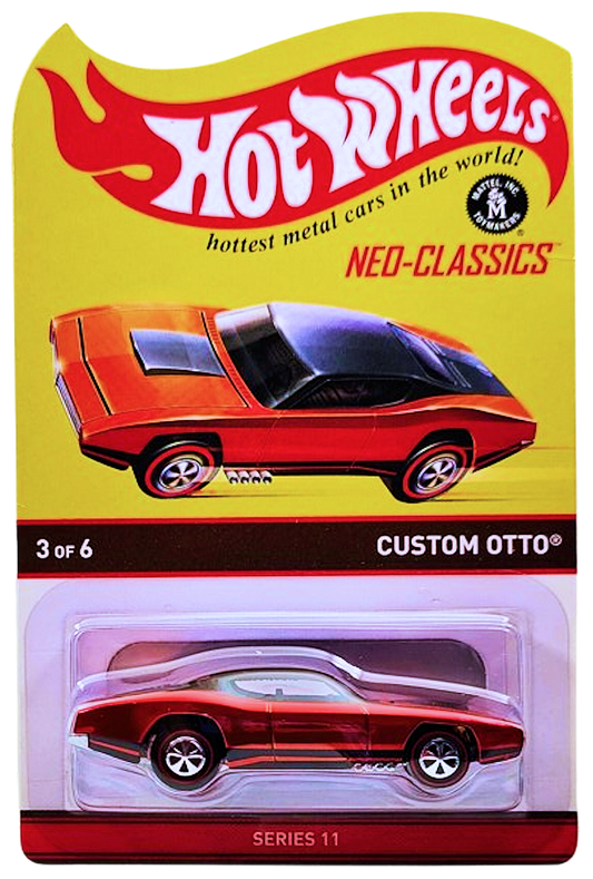 Hot Wheels 2012 - HWC / RLC - Series 11 Neo-Classics 3/6 - Custom Otto - Spectrflame Orange - Metal/Metal - Neo-Classic Redlines - Limited to 4,000 - Kar Keeper