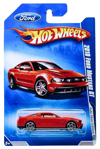 Hot Wheels 2009 - Promo / 'Auto Show Edition' - 2010 Ford Mustang GT - Red - PR5 Wheels - Ford Promo Card