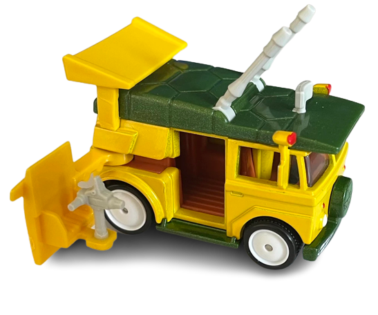 Hot Wheels 2023 - Premium / Replica Entertainment: Teenage Mutant Ninja Turtles - Party Wagon - Yellow - Nickelodeon - Metal/Metal & Real Riders