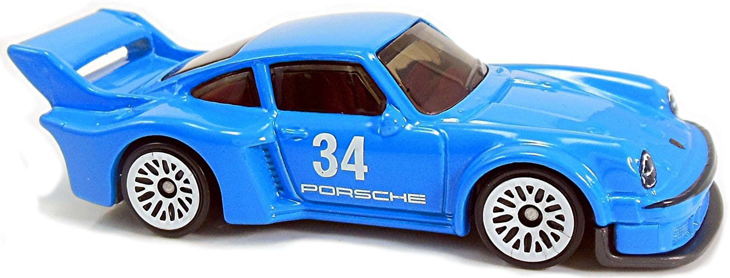 Hot Wheels 2018 - Collector # 054/365 - Nightburnerz 2/10 - Porsche 934.5 - Blue / #34 - White Lace Wheels - USA 50th Card - MPN FJX65