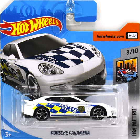 Hot Wheels 2018 - Collector # 303/365 - HW Metro 8/10 - Porsche Panamera - White / Police - SC