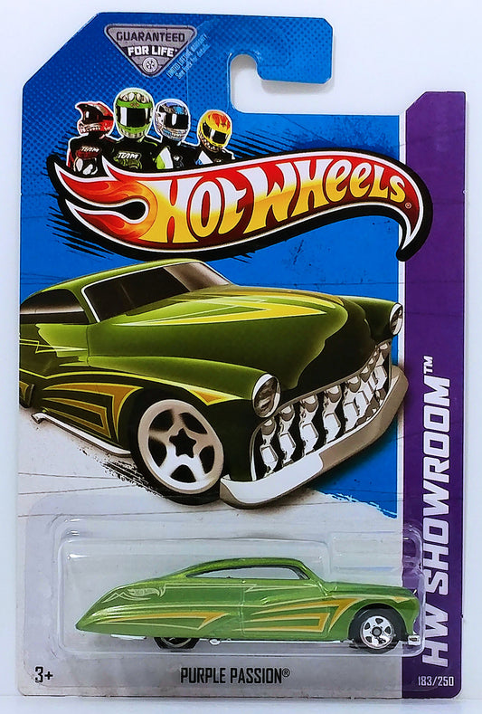 Hot Wheels 2013 - Collector # 183/250 - HW Showroom / American Turbo - Purple Passion - Metallic Green - USA Card