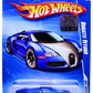 Hot Wheels 2010 - Collector # 160/240 - Hot Auction 2/10 - Bugatti Veyron - Satin Blue - USA Card with Beckett Promo & Factory Set Sticker