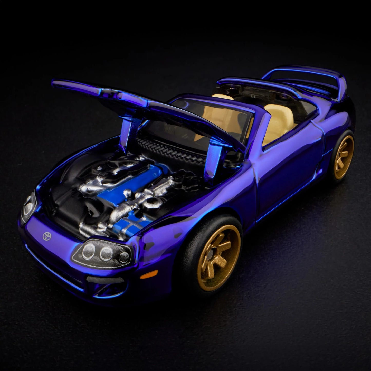 Hot Wheels 2024 - RLC Exclusive - 1997 Toyota Supra - Spectraflame Race Team Blue - Metal/Metal & Real Riders - Opening Hood & Targa Roof - Kar Keeper