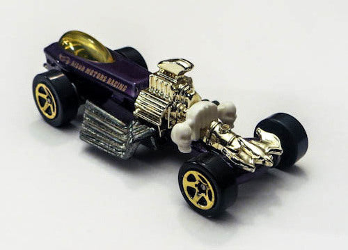 Hot Wheels 1998 - Collector # 852 - Rigor Motor - Purple - Gold 5 Spokes - Malaysia - USA 'Blue Car' Card