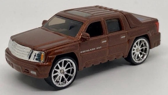 Hot Wheels 2004 - Whips / Team Baurtwell / New School - Cadillac Escalade EXT - Metalflake Brown - Bling 10 Spokes - Includes Display Box - 1 of 30,000 - NEW Casting!