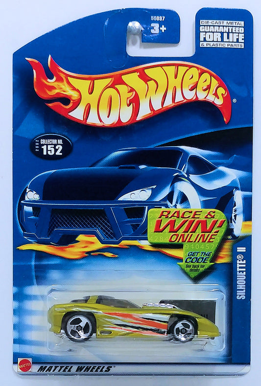 Hot Wheels 2002 - Collector # 152/240 - Silhoutte II - Antifreeze - USA 'Race & Win' Card