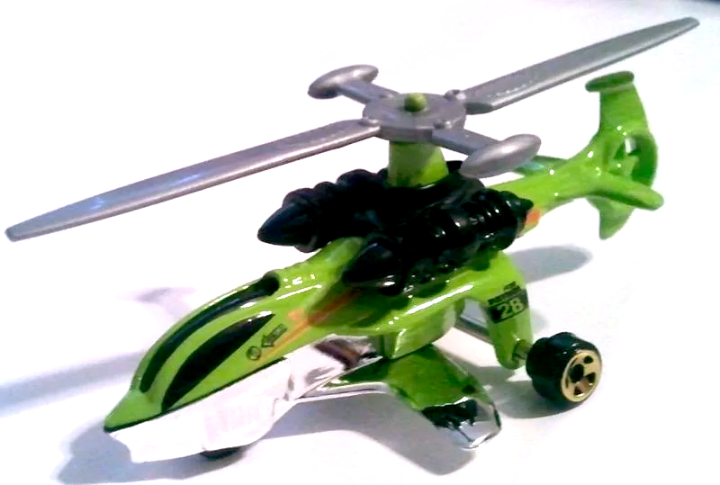 Hot Wheels 2011 Collector 179 244 HW City Works 9 10 Sky Knife Helicopter Bright Green USA Card