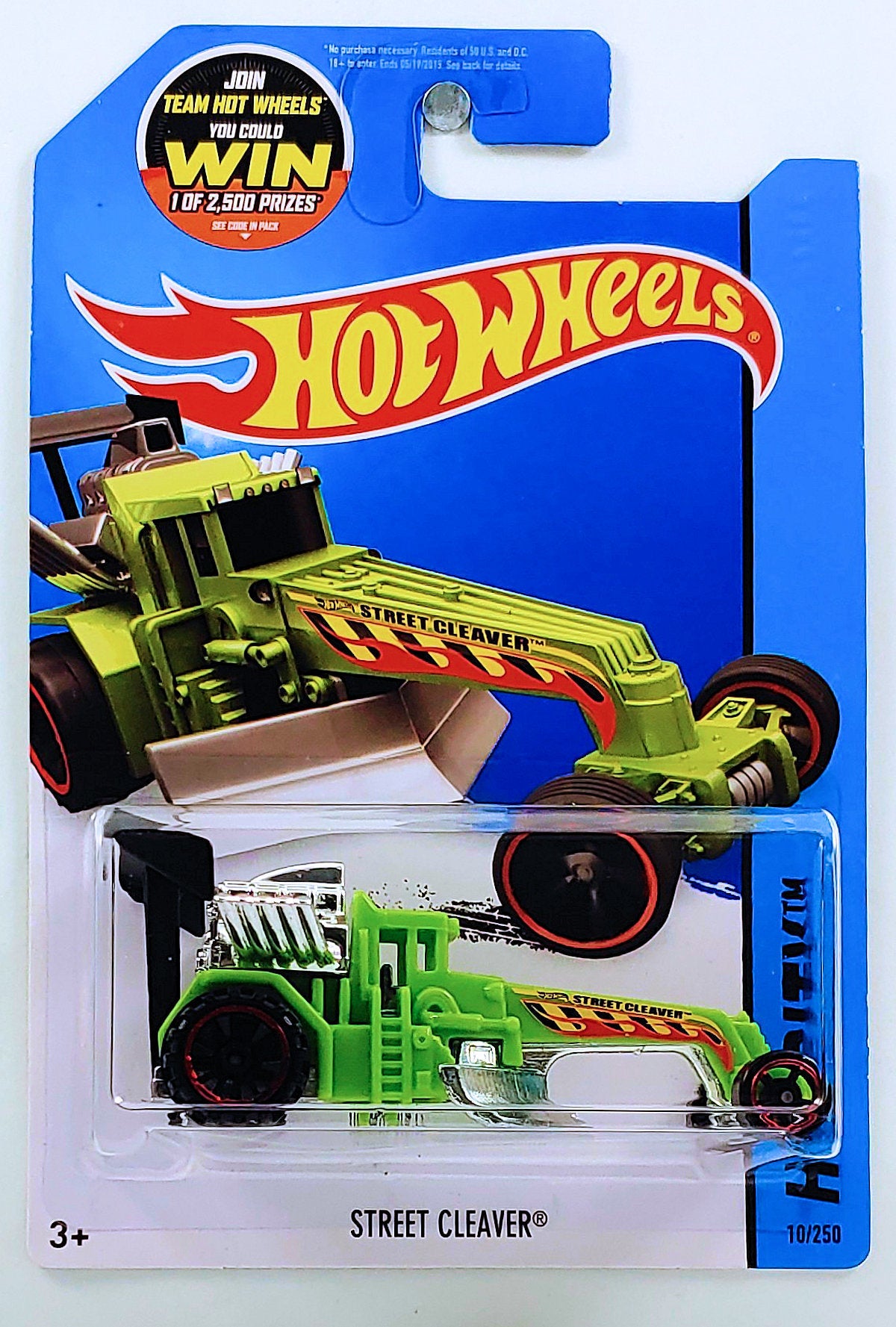 Hot Wheels 2015 - Collector # 010/250 - HW City / HW City Works - Street Cleaver - Bright Green - USA 'WIN' Card