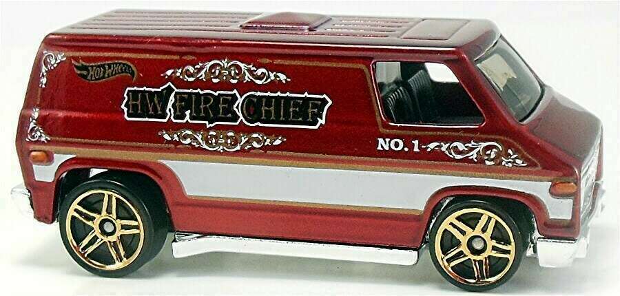 Hot Wheels 2015 - Collector # 055/250 - HW City / HW Rescue - Super Van - Metallic Red / HW Fire Chief -  USA Card