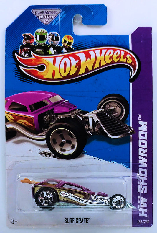 Hot Wheels 2013 - Collector # 187/250 - HW Showroom / American Turbo - Surf Crate - Purple - USA Card