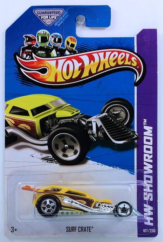 Hot Wheels 2013 - Collector # 187/250 - HW Showroom / American Turbo - Surf Crate - Yellow - USA Card