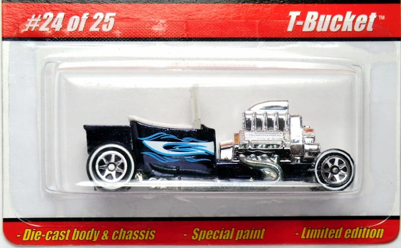 Hot Wheels 2005 - Classics Series 1 # 24/25 - T-Bucket - Spectraflame Black - 7 Spokes White Walls - Metal/Metal