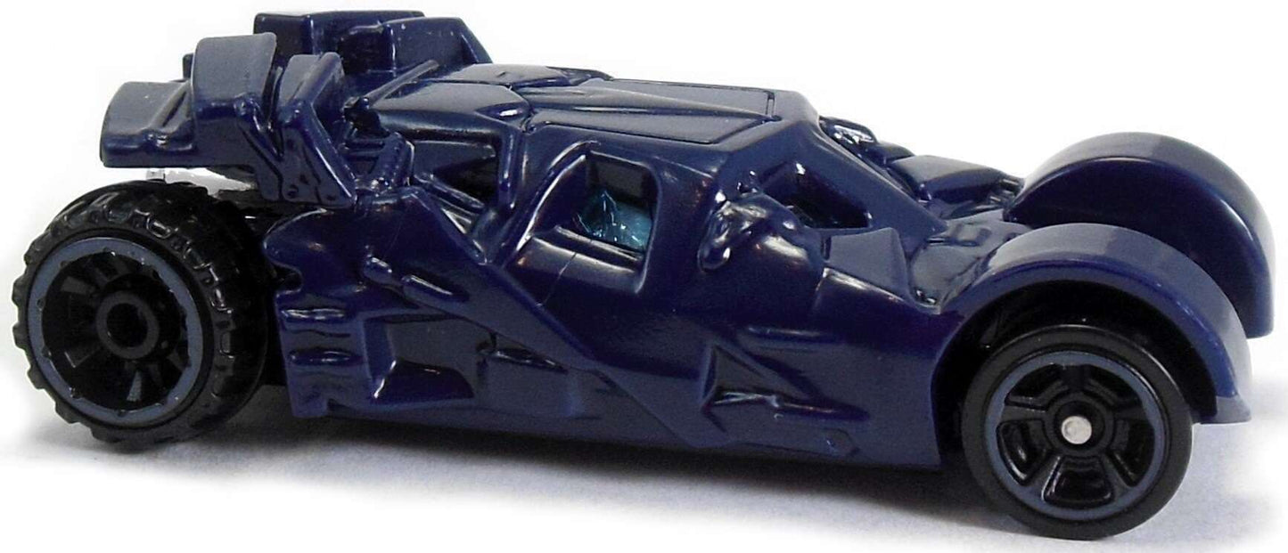 Hot Wheels 2016 - Collector # 228/250 - Batman 3/5 - The Dark Knight Batmobile - Dark Midnight Blue - Blue Windshield - USA 'Showdown - Batman' Card