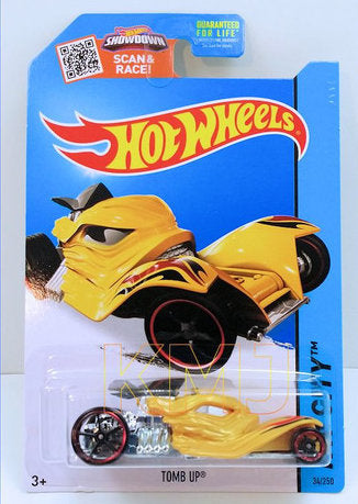 Hot Wheels 2015 - Collector # 034/250 - HW City / Street Beasts - Tomb Up - Gold - USA 'Scan & Race' Card