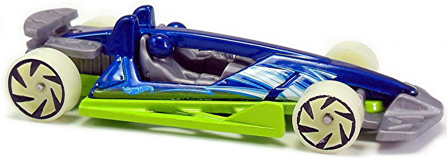 Hot Wheels 2017 - Collector # 232/365 - HW Glow Wheels 1/10 - New Models - Track Hammer - Blue Body / Bright Green Base - USA Card