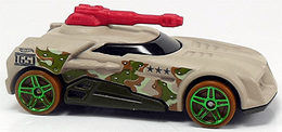 Hot Wheels 2013 - Collector # 075/250 - HW Imagination / Surf Patrol / New Models - Turbo Turret - Matte Tan Camo - USA Card