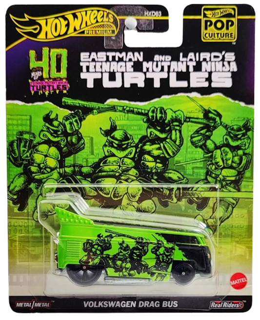 Hot Wheels 2024 - Premium / Pop Culture / 40 Years of Teenage Mutant Ninja Turtles - Volkswagen Drag Bus - Green - Metal/Metal & Real Riders