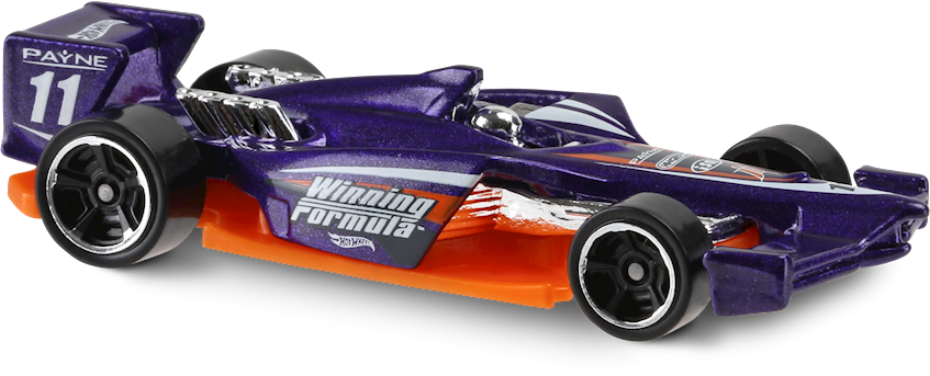 Hot Wheels 2016 - Collector # 026/250 - HW Digital Circuit 6/10 - Winning Formula -  Metalflake Purple / #11 - USA 'Showdown' Card