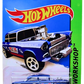 Hot Wheels 2014 - Collector # 241/250 - HW Workshop / HW Performance / Super Treasure Hunts - '55 Chevy Bel Air Gasser - Spectraflame Dark Blue / ISKY Cams with various other Racing Decals / TH Logo on Rear Fender- Real Riders - USA Card