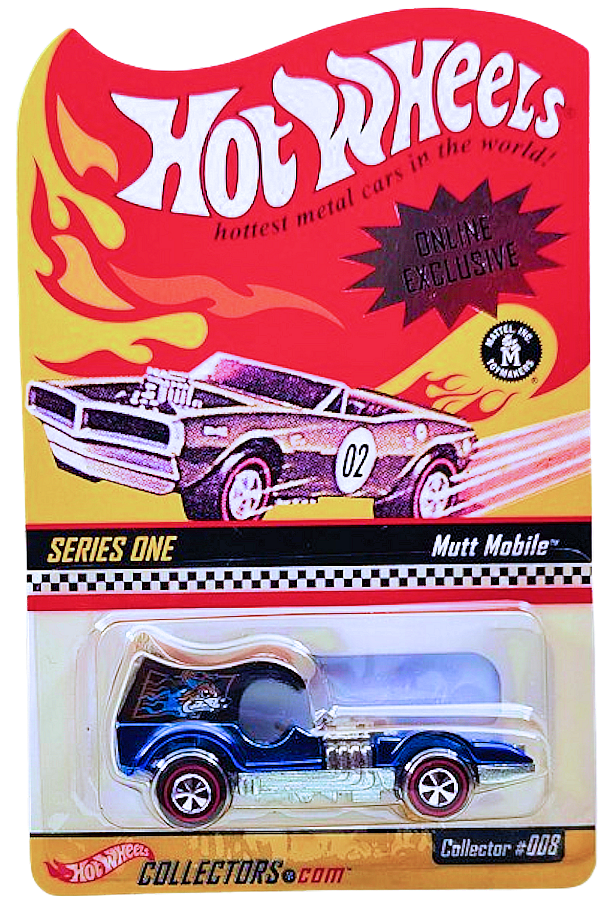 Hot Wheels 2002 - HWC / RLC Exclusive - Series 1 Collector # 008 - Mutt Mobile - Spectraflame Blue - Metal/Metal - Redlines - Limited to 10,000 - Kar Keeper