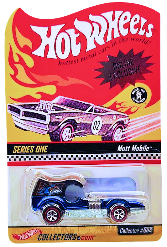 Hot Wheels 2002 - HWC / RLC Exclusive - Series 1 Collector # 008 - Mutt Mobile - Spectraflame Blue - Metal/Metal - Redlines - Limited to 10,000 - Kar Keeper