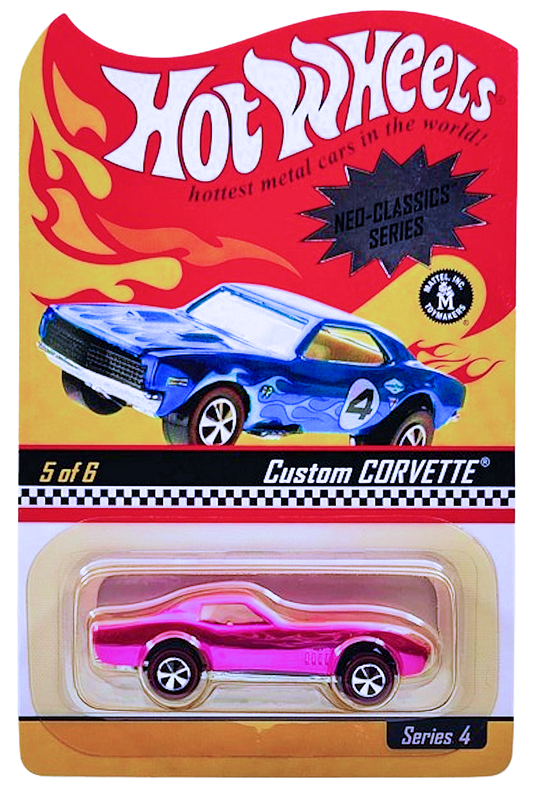 Hot Wheels 2005 - HWC / RLC - Series 4 Neo-Classics 5/6 - Custom Corvette - Spectraflame Pink - Metal/Metal - Redlines - Kar Keeper - Limited to 11,000