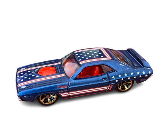 Hot Wheels 2022 - HW Stars & Stripes # 03/08 - '71 Dodge Challenger - Dark Blue Metallic - Walmart Exclusive