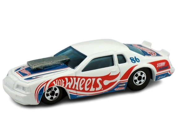 Hot Wheels 2012 - The Hot Ones - '86 Ford Thunderbird Pro Stock - White / Hot Wheels - Basic Wheels - Metal/Metal - Lightning Fast Metal Racers