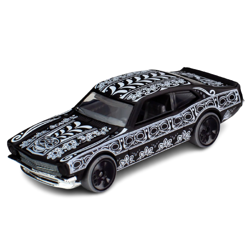 Hot Wheels 2023 - Halloween Series 04/05 - '71 Maverick Grabber - Matte Black - Día de Los Muertos (Day of the Dead) - Grocery Store Exclusive