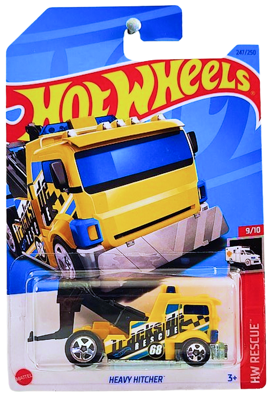 Hot Wheels 2023 - Collector # 247/250 - HW Rescue 19/10 - Heavy Hitcher - Yellow - IC