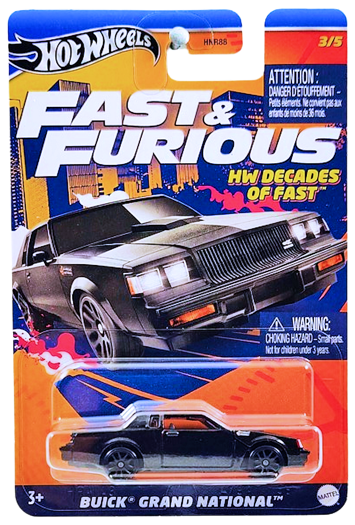 Hot Wheels 2024 - Theme / Fast & Furious / HW Decades of Fast Series 3/5 - Buick Grand National - Black - Black MM5 Wheels - Walmart Exclusive