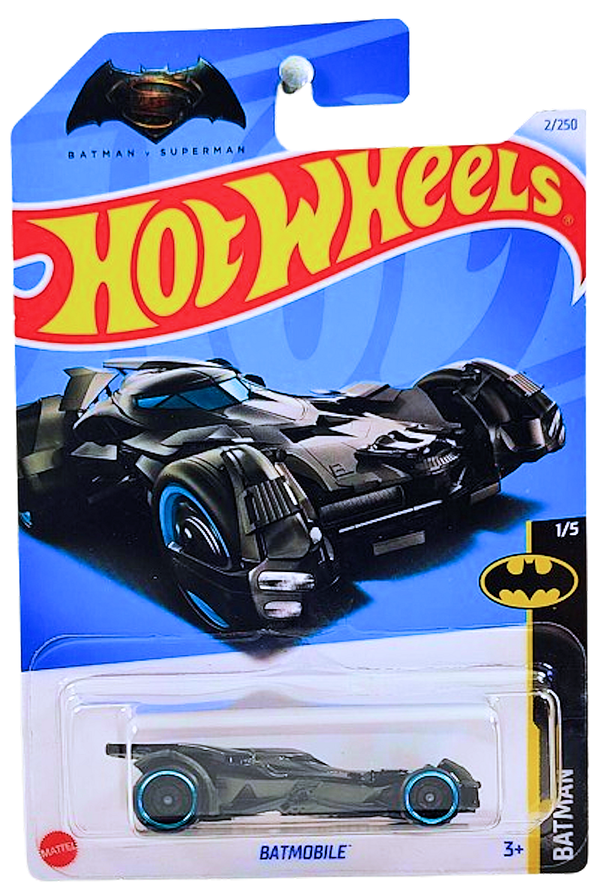 Hot Wheels 2024 - Collector # 002/250 - Batman 01/05 - Batmobile - Black - Batman v Superman - IC