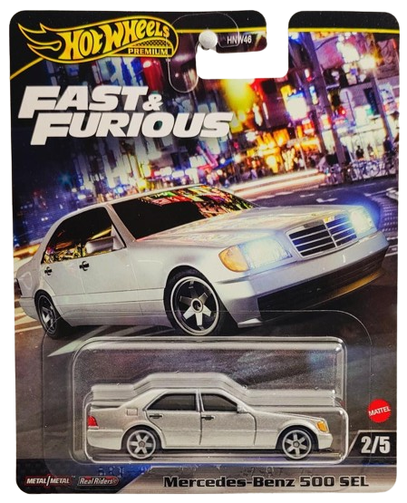 Hot Wheels 2024 - Premium / Fast & Furious / Tokyo Drift 2/5 - Mercedes-Benz 500 SEL - Silver - Metal/Metal & Real Riders