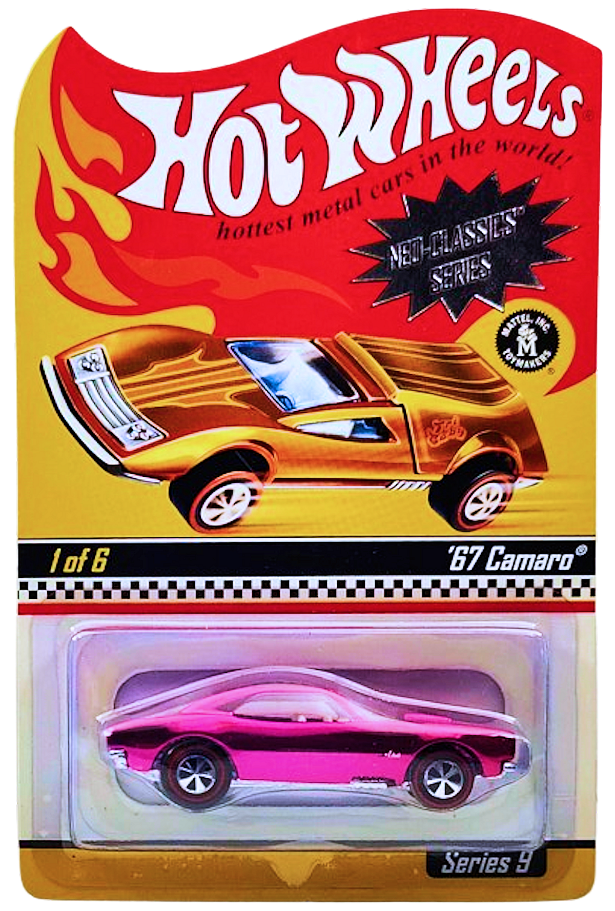 Hot Wheels 2010 - HWC / RLC - Series 9 Neo-Classics 1/6 - '67 Camaro - Spectraflame Pink - Metal/Metal - Redlines - Kar Keeper - Limited to 6,000