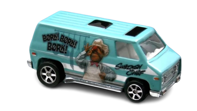 Hot Wheels 2013 - Pop Culture / The Muppets - Super Van - Sky Blue / The Swedish Chef - Metal/Metal & Real Riders