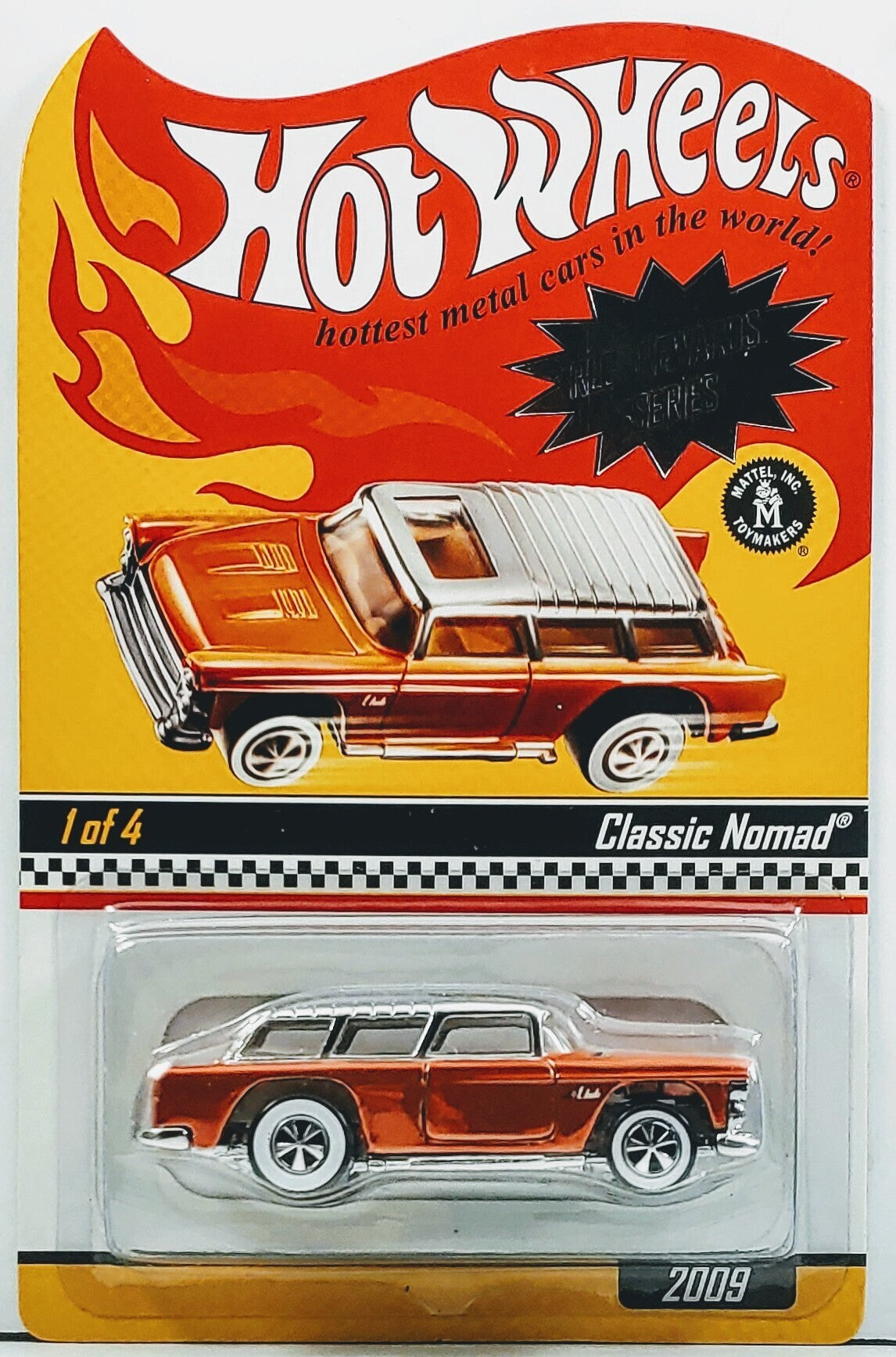 Hot Wheels 2009 HWC / RLC Exclusive / Rewards # 1/4 - Classic Nomad - Spectraflame Orange - Metal/Metal & Neo-Classic White Walls - Limited to 5,972