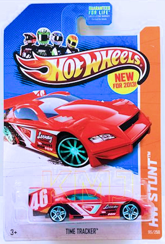 Hot Wheels 2013 - Collector # 095/250 - HW Stunt / Road Rally / New Models - Time Tracker - Red - Blue PR5 Wheels