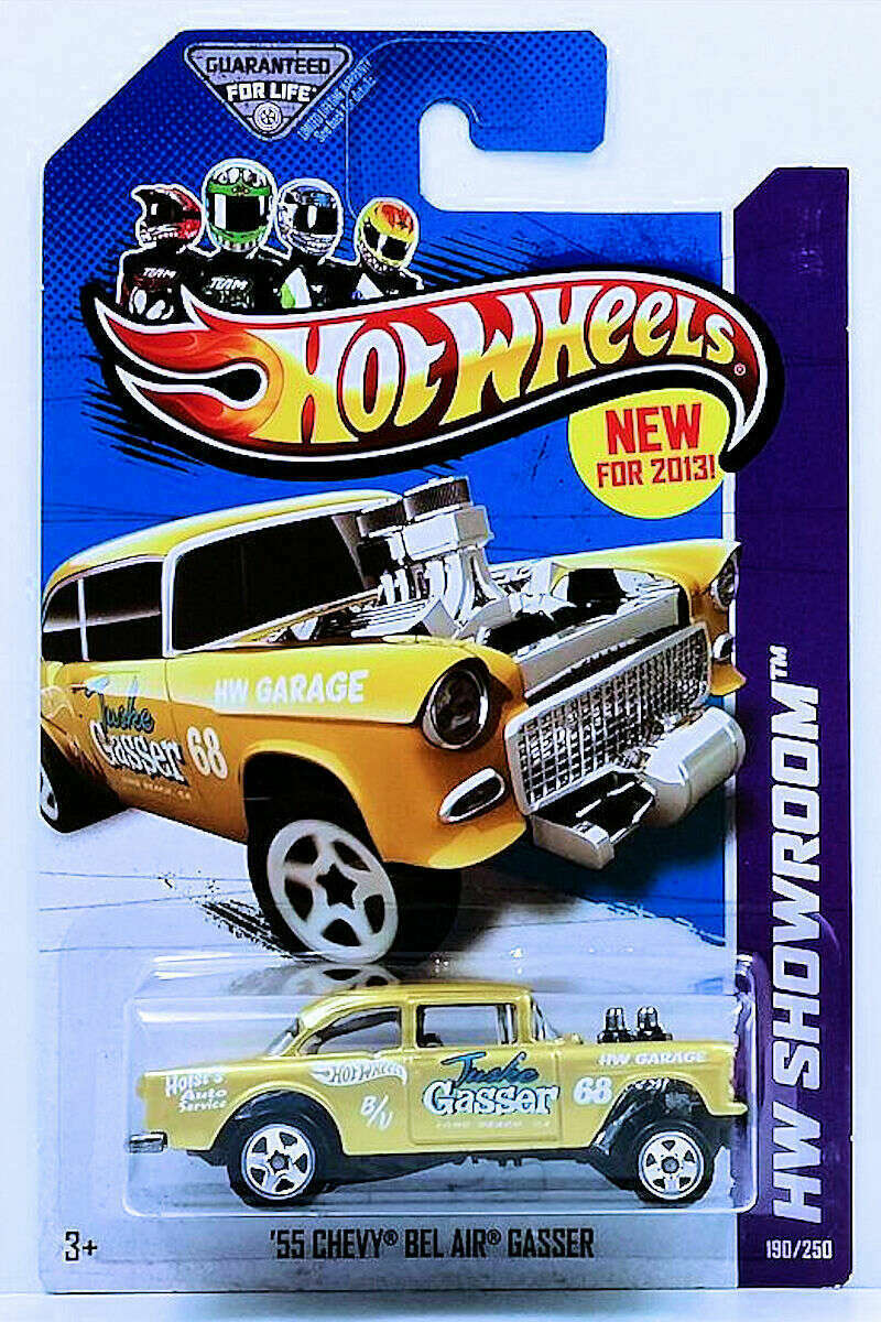 Hot Wheels 2013 - Collector # 190/250 - HW Showroom / American Turbo - New Models - '55 Chevy Bel Air Gasser - Metallic Gold - USA