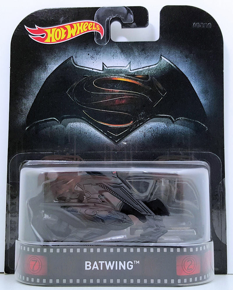 Hot Wheels 2016 - Entertainment / Batman v Superman - Batwing - Black - Display Stand Included