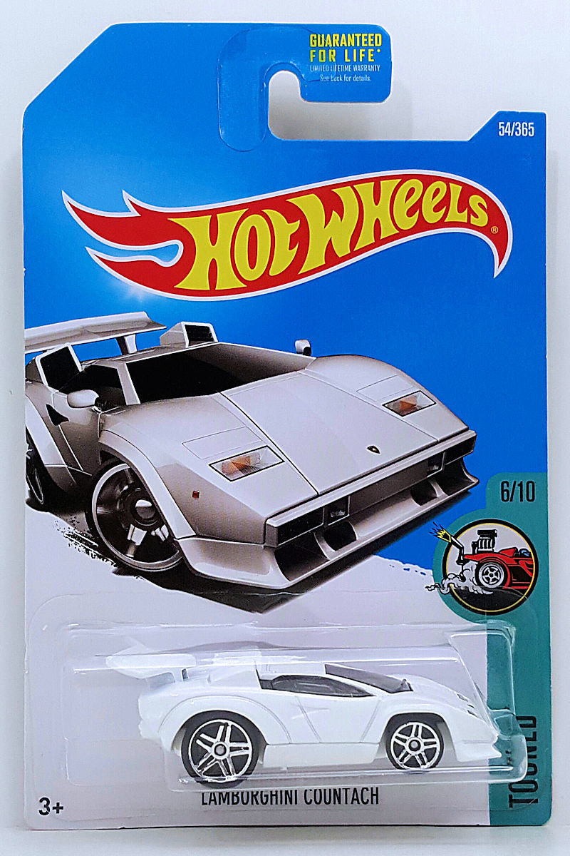 Hot Wheels 2017 - Collector # 054/365 - Tooned 6/10 - Lamborghini Countach - White - USA