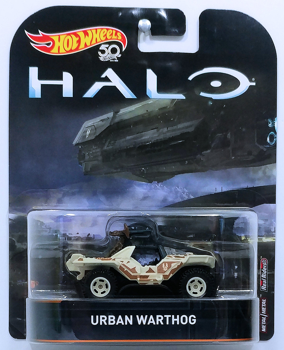 Hot Wheels 2018 - Replica Entertainment / Halo - Urban Warthog - Beige Camo - Metal/Metal & Real Riders