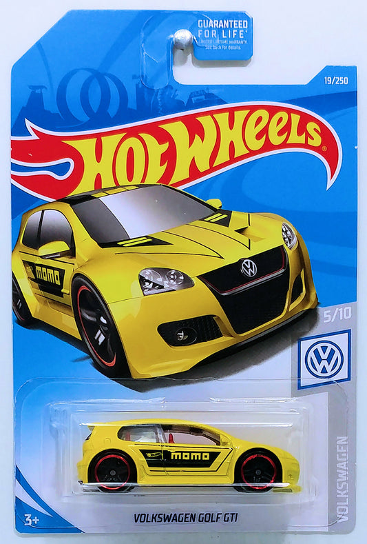 Hot Wheels 2019 - Collector # 019/250 - Volkswagen 5/10 - Volkswagen Golf GTi - Yellow - USA