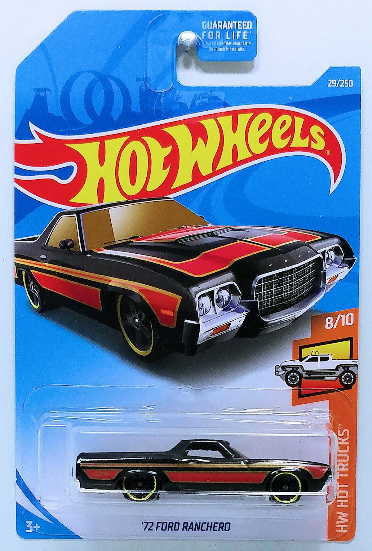 Hot Wheels 2019 - Collector # 029/250 - HW Hot Trucks 8/10 - '72 Ford Ranchero - Black - USA Card