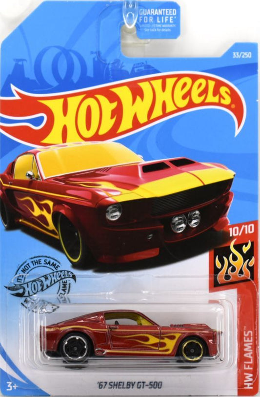 Hot Wheels 2019 - Collector # 033/250 - HW Flames 10/10 - '67 Shelby GT-500 - Red - USA