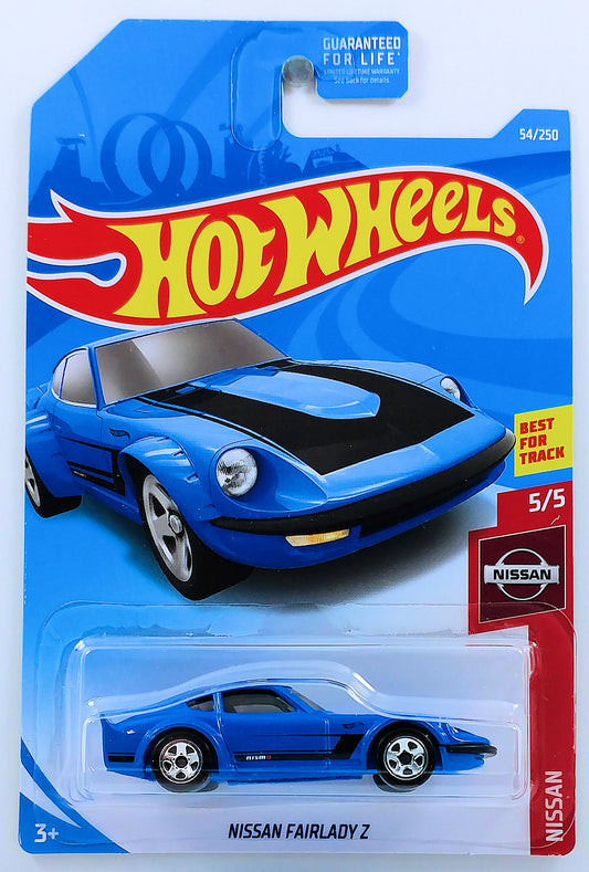 Hot Wheels 2019 - Collector # 054/250 - Nissan 5/5 - Nissan Fairlady Z - Blue - USA Card