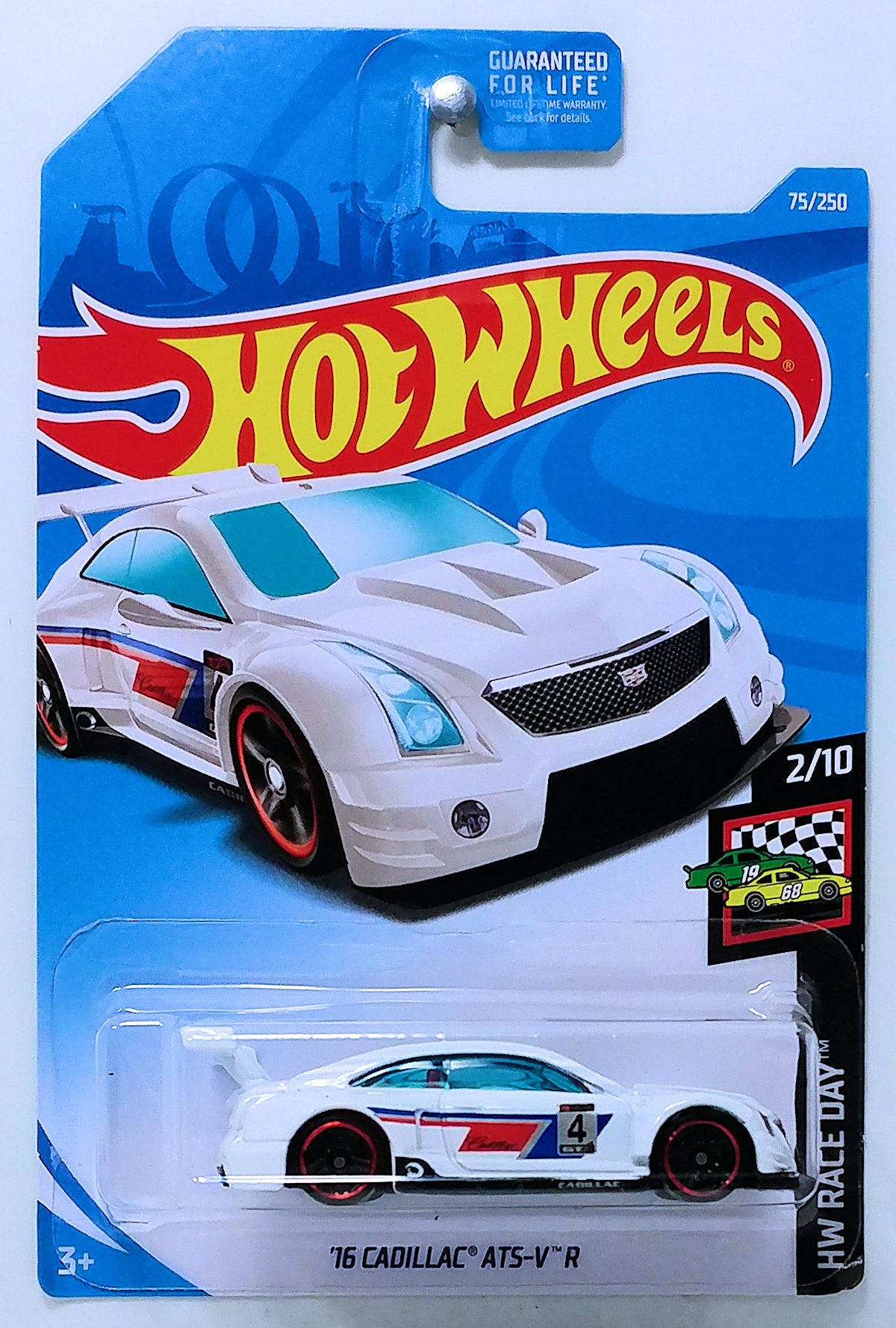 Hot Wheels 2019 - Collector # 075/250 - HW Race Day 2/10 - '16 Cadillac ATS-V R - White - USA