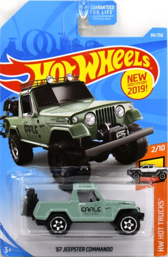 Hot Wheels 2019 - Collector # 084/250 - HW Hot Trucks 2/10 - New Models - '67 Jeepster Commando - Seafoam Green - USA Card