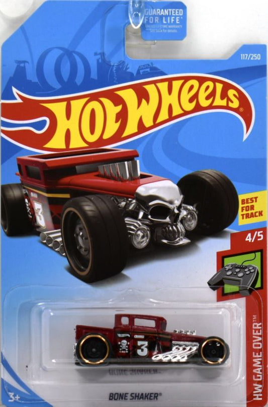 Hot Wheels 2019 - Collector # 117/250 - HW Game Over 4/5 - Bone Shaker - Dark Red - USA